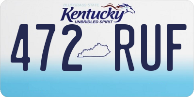 KY license plate 472RUF