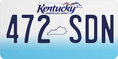 KY license plate 472SDN