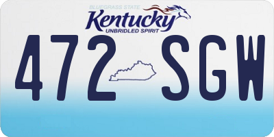 KY license plate 472SGW