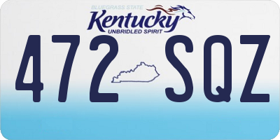 KY license plate 472SQZ