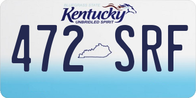 KY license plate 472SRF