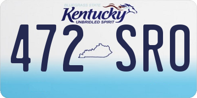 KY license plate 472SRO