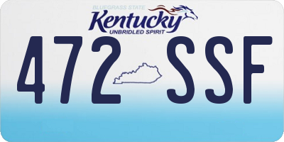 KY license plate 472SSF