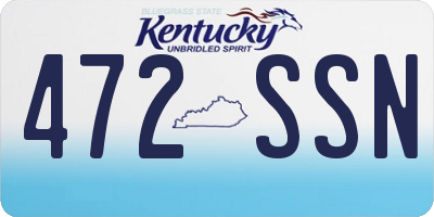 KY license plate 472SSN
