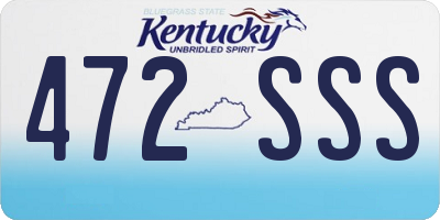 KY license plate 472SSS