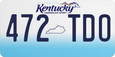 KY license plate 472TDO