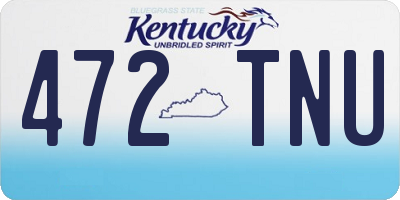 KY license plate 472TNU