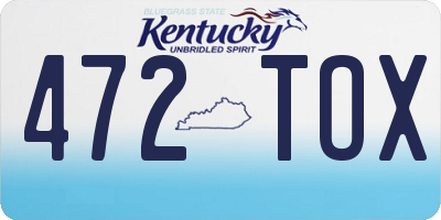 KY license plate 472TOX
