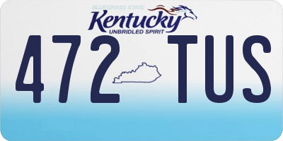 KY license plate 472TUS