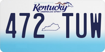 KY license plate 472TUW