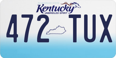 KY license plate 472TUX