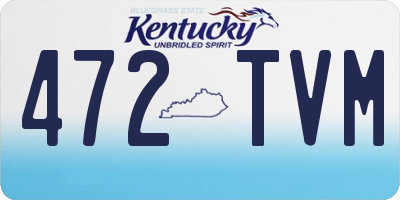 KY license plate 472TVM