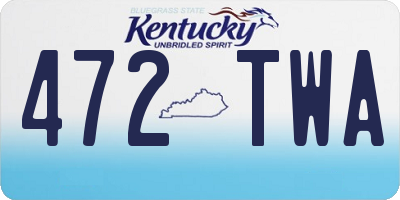 KY license plate 472TWA