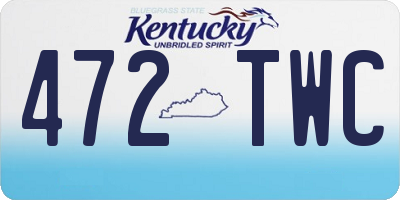 KY license plate 472TWC