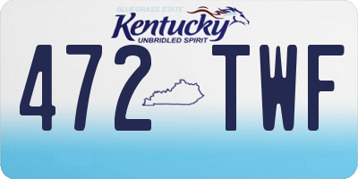 KY license plate 472TWF