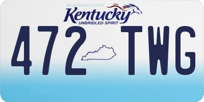 KY license plate 472TWG
