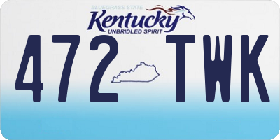 KY license plate 472TWK