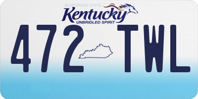 KY license plate 472TWL