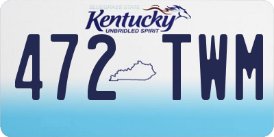 KY license plate 472TWM