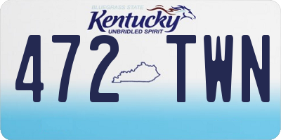 KY license plate 472TWN