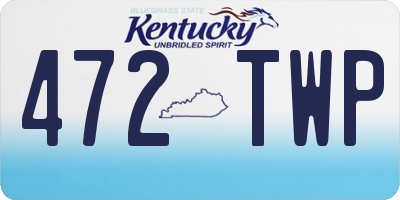 KY license plate 472TWP