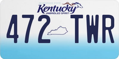 KY license plate 472TWR