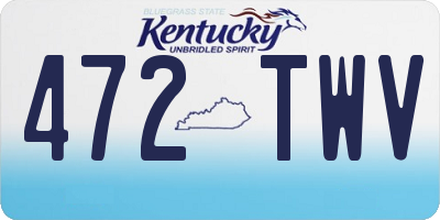 KY license plate 472TWV