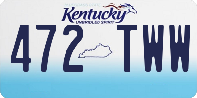 KY license plate 472TWW