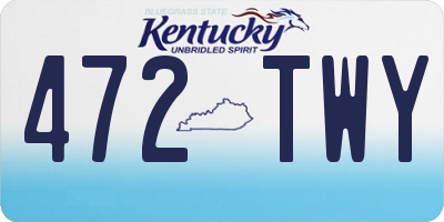 KY license plate 472TWY
