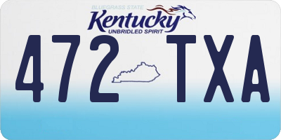 KY license plate 472TXA