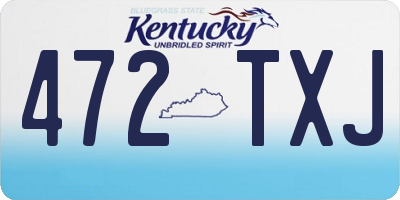 KY license plate 472TXJ