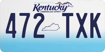 KY license plate 472TXK