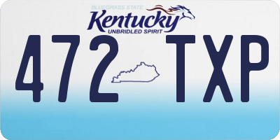 KY license plate 472TXP