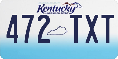 KY license plate 472TXT