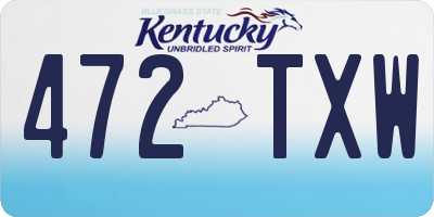 KY license plate 472TXW