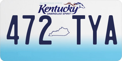 KY license plate 472TYA