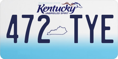 KY license plate 472TYE