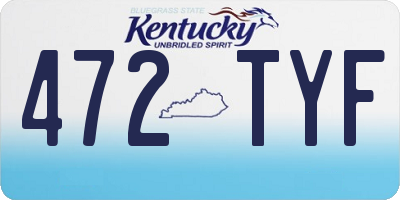 KY license plate 472TYF