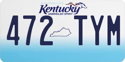 KY license plate 472TYM