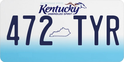KY license plate 472TYR