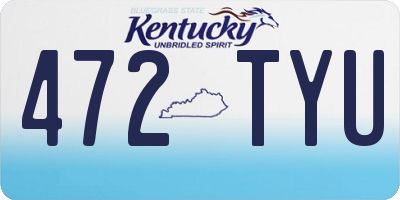 KY license plate 472TYU