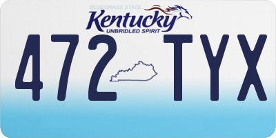 KY license plate 472TYX