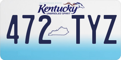 KY license plate 472TYZ