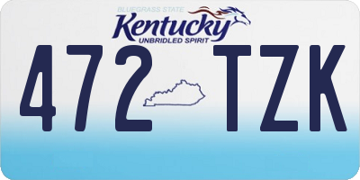 KY license plate 472TZK