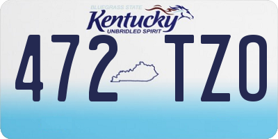 KY license plate 472TZO