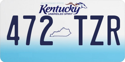 KY license plate 472TZR