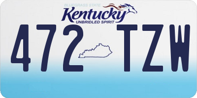 KY license plate 472TZW