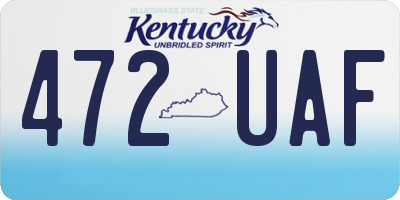 KY license plate 472UAF