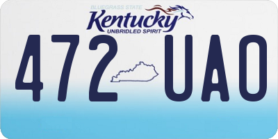 KY license plate 472UAO