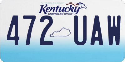 KY license plate 472UAW